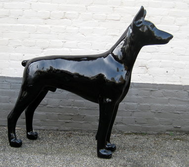 Dobermann zwart hoogglans polyester 