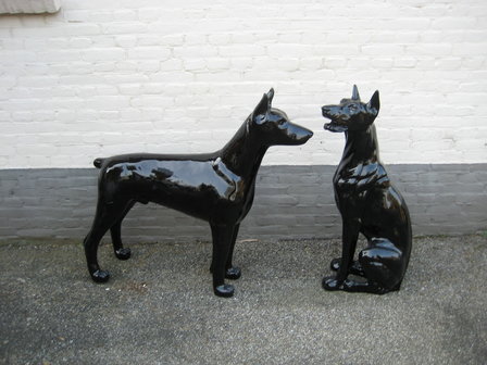 Dobermann zwart  polyester 