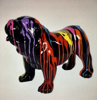 Engels Bulldog 58 cm zwart dripping 