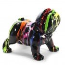 Engels bulldog Bobby kunst beeld zwart met dripping 