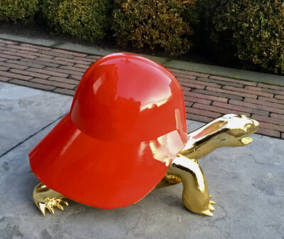 Schildpad-turtle- Darthelmet- red-goldplated