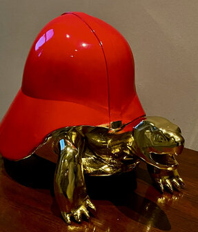 Schildpad-turtle- Darthelmet- red-goldplated