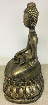 Boedha Beeld Polyester Gebronsd 37cm