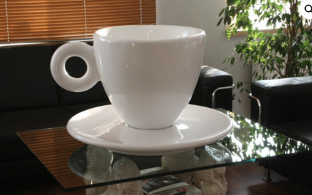 Koffie-coffee-Kop en Schotel  XXL polyester design reclame beeld -www-decolife.nl
