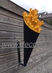 frietzak zwart met beugel -polyester-patatzak-