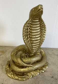 slang Cobra polyester beeld goud kleur