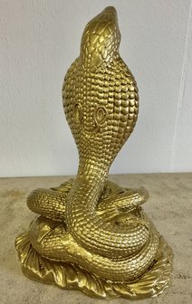 slang Cobra polyester beeld goud kleur