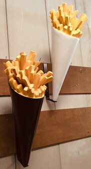 frietzak zwart met beugel -polyester-patatzak-