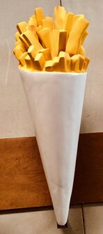 frietzak wit met beugel -polyester-patatzak-