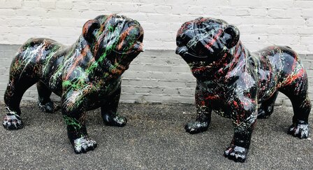 Engelse  bulldog kunst beeld colorful splash-hond