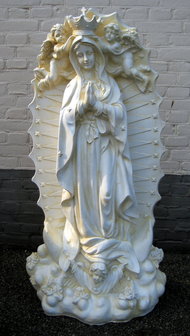 maria beeld met engelen polyester beeld