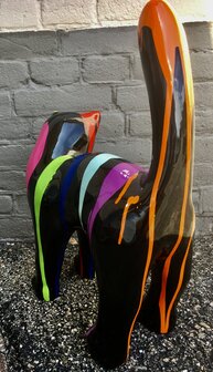Kat met hoge rug kunstbeeld dripping design 