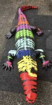 krokodil polyester kunst beeld design trash  210cm