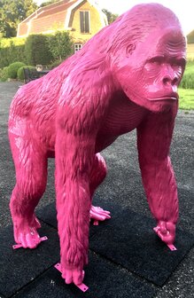 Aap Gorilla   Bokito polyester beeld Fuchsia Roze