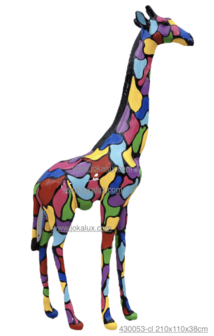 giraffe kunstbeeld multi color