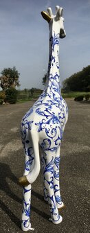 Giraffe 205 cm -kunst beeld Delft Blue Design 