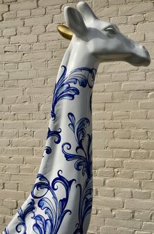 Giraffe 205 cm -kunst beeld Delft Blue Design 