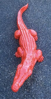Krokodil beeld  rood hoogglans 