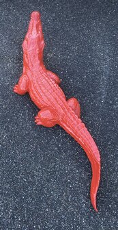 Krokodil beeld  rood hoogglans 