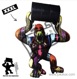 gorilla-XXXL- super groot -donkey kong-metalen -ton