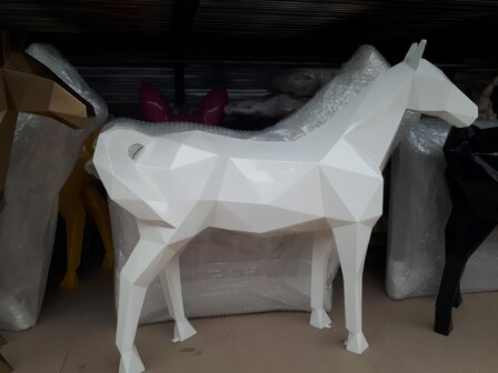 Paard kunst beeld life size Origami 