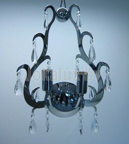 Wand Lamp 2 lichts Chroom met glas