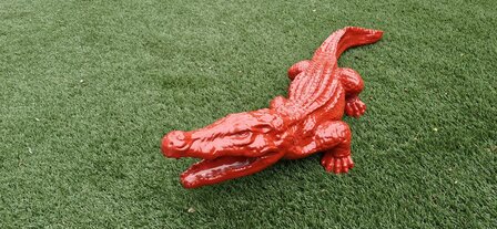 Krokodil beeld  rood hoogglans 