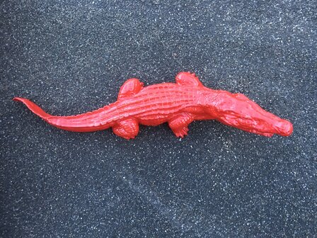 Krokodil beeld  rood hoogglans 