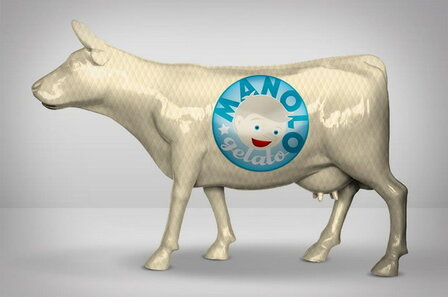 polyester Levensgrote koe met reclame 