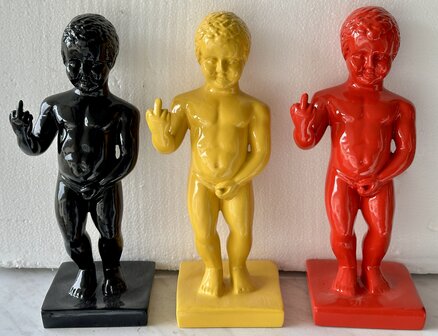 set van 3 manneken pis f finger 3-kunst beeld  