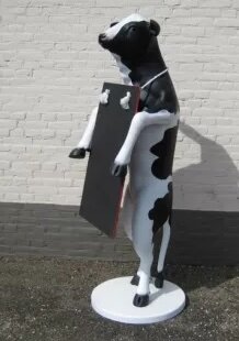 Staande koe met menubord 