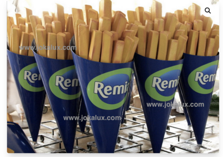 FRIETZAK  PATAT FRIET XXL -WIT-  met reclame logo