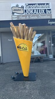 FRIETZAK  PATAT FRIET XXL -WIT-  met reclame logo