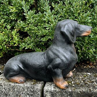 Teckel polyester beeld Black &amp; Tan