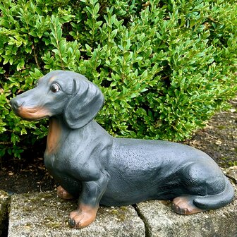 Teckel polyester beeld Black &amp; Tan
