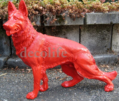 Herdershond  beeld polyester  rood