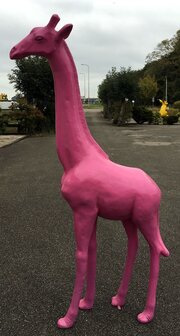 giraffe fuchsia polyester