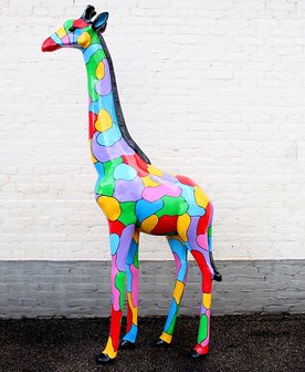 giraffe kunstbeeld multi color