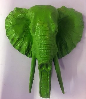 olifant hoofd zilver  polyester 38cm