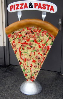 pizza slice pizza punt stoep reclame polyester