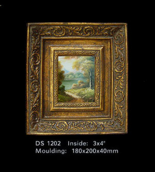 Schilderij incl. lijst - Landschap Waterval 24 x22cm 