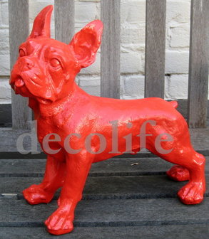 Franse Bulldog polyester beeld rood