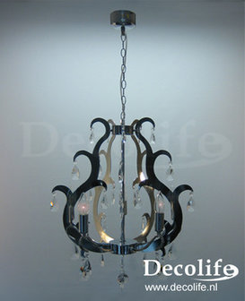 Verlichting Milano Hanglamp Crome Crystal 90cm 