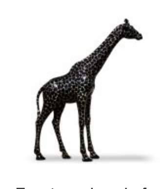 giraffe polyester kunst beeld zwart goud