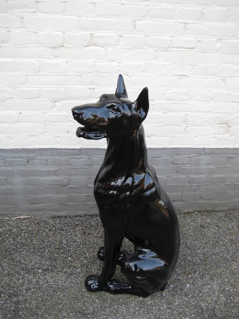 Dobermann zwart hoogglans polyester 95cm