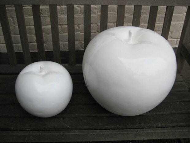 Appel polyester wit hoogglans met  50cm