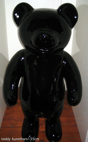 Teddy beer kunsthars hoogglans zwart XXL