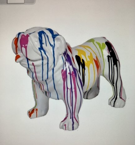 Engels Bulldog 58 cm zwart dripping -hond