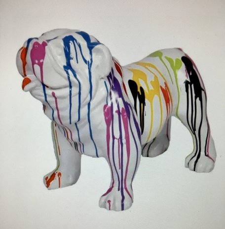 Engels Bulldog 58 cm zwart dripping -hond