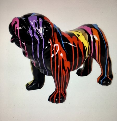 Engels Bulldog 58 cm zwart dripping 